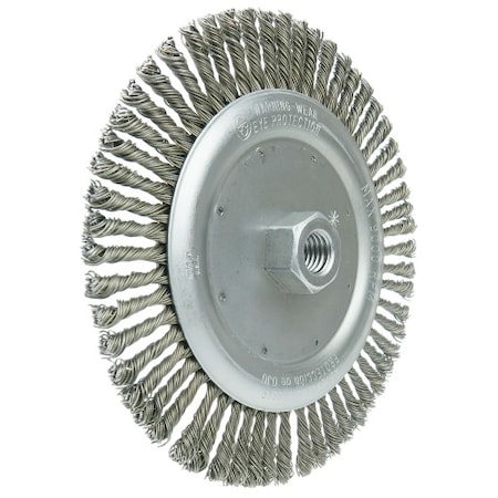 Weiler Wolverine 7" Knot Wire Wheel, Twist, .020" Steel Fill, 5/8"-11 UNC Nut 36297